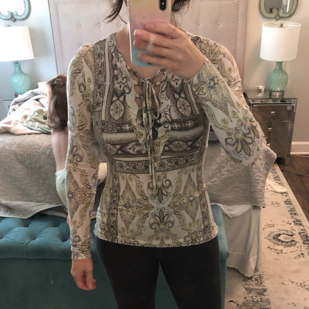 Free People deep V neck top